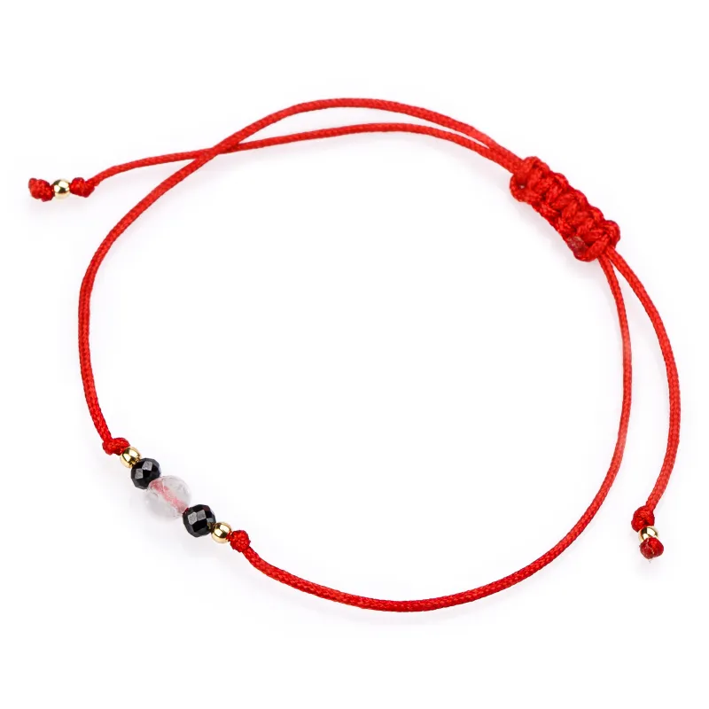 Spinel, Cytryn - bransoletka na sznurku na sukces, szczęście, bogactwo - Symfonia Bogactwa