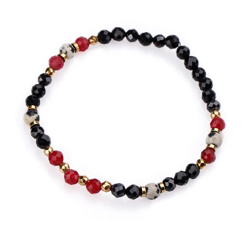 Spinel, Jaspis, Chalcedon, Hematyt - bransoletka na ochronę, bogactwo, koncentrację - Wewnętrzna Ochrona