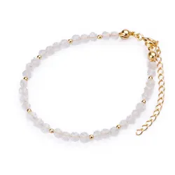 Kryształ Górski - srebrna pozłacana bransoletka na harmonię, uzdrowienie, spokój - Wewnętrzna Ochrona