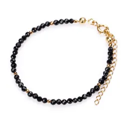 Spinel, Hematyt - srebrna pozłacana bransoletka na ochronę, bogactwo, koncentrację - Wewnętrzna Ochrona