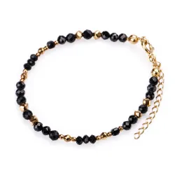 Onyks, Hematyt - srebrna pozłacana bransoletka na ochronę, harmonię, intuicję - Wewnętrzna Ochrona