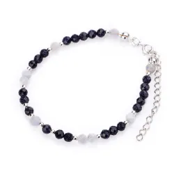 Agat, Noc Kairu - srebrna bransoletka na koncentrację, siłę, harmonię - Magiczna Noc