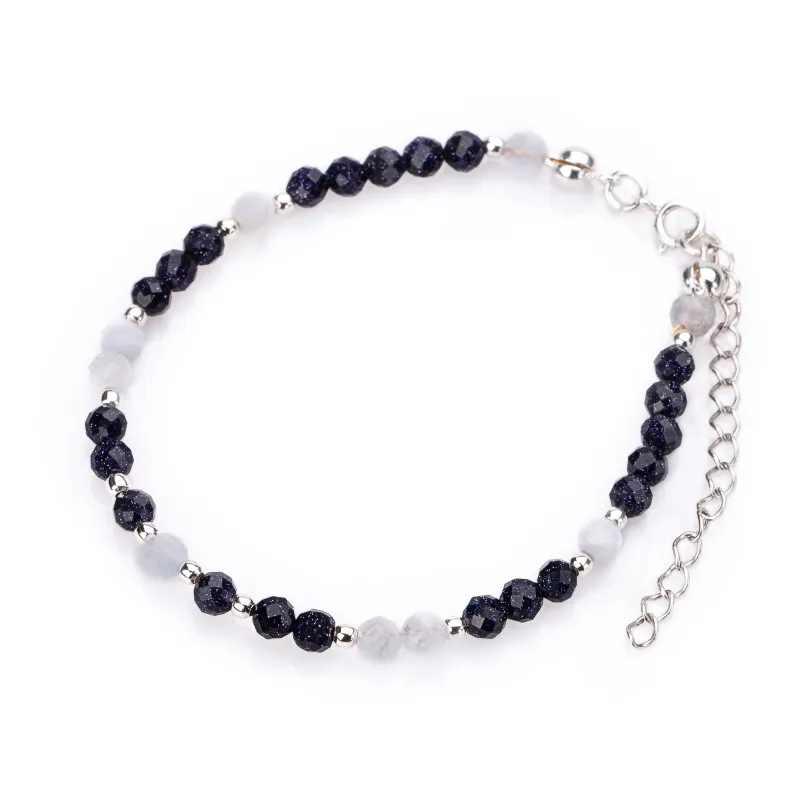 Agat, Noc Kairu - srebrna bransoletka na koncentrację, siłę, harmonię - Magiczna Noc