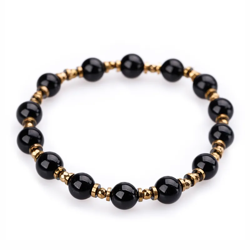 Turmalin, Hematyt - bransoletka na ochronę, bogactwo, uzdrowienie - Wewnętrzna Ochrona