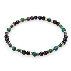 Turmalin, Malachit, Hematyt - bransoletka na ochronę, bogactwo, uzdrowienie - Wewnętrzna Ochrona