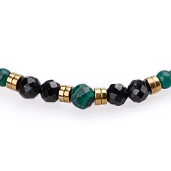 Turmalin, Malachit, Hematyt - bransoletka na ochronę, bogactwo, uzdrowienie - Wewnętrzna Ochrona