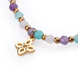 Amazonit, Ametyst, Kwarc Różowy - bransoletka na spokój, harmonię, odwagę - Energia Sukcesu