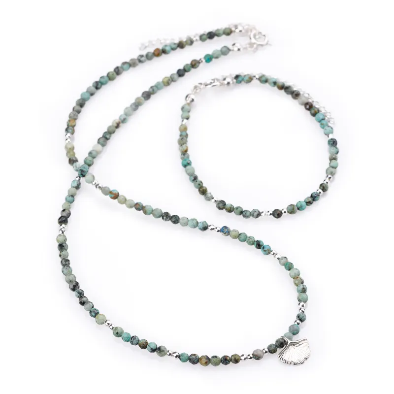 Komplet biżuterii srebro bransoletka i naszyjnik - Światło Spokoju