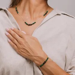 Komplet biżuterii srebro pozłacane bransoletka i naszyjnik - Ochrona - Wewnętrzna Tarcza