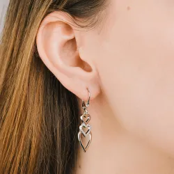 Cyrkonia - kolczyki srebrne próby 925, serce - Silver