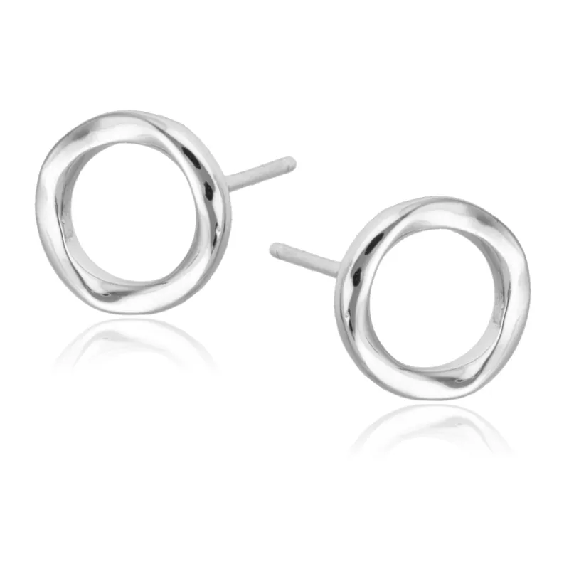 Kolczyki srebrne próby 925, koło - Silver