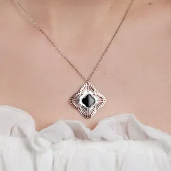 Naszyjniki Damskie srebrne próby 925, kwiat - Silver