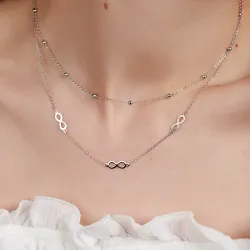 Naszyjniki Damskie srebrne, znak nieskończoności - Silver