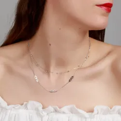 Naszyjniki Damskie srebrne, znak nieskończoności - Silver