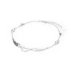 Cyrkonia - bransoletki damskie srebrne próby 925, serce - Silver