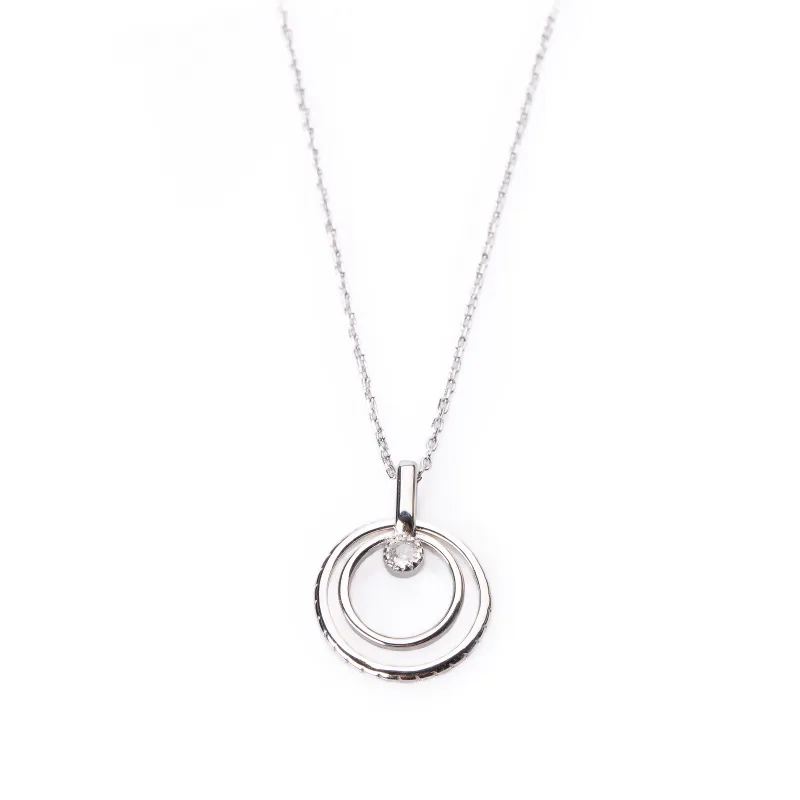 Cyrkonia - naszyjniki damskie srebrne próby 925, koło - Silver