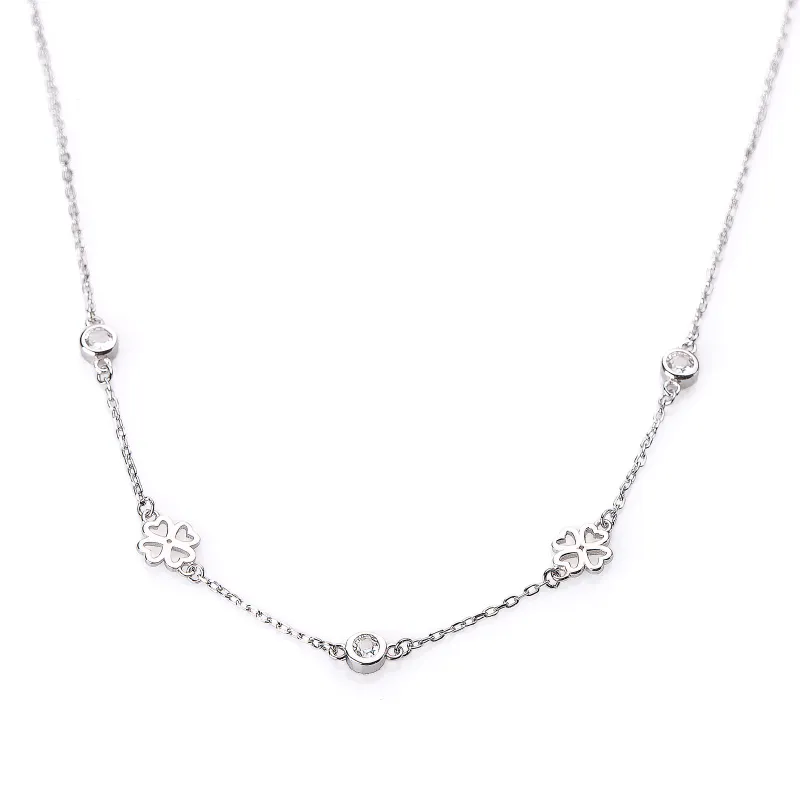 Cyrkonia - naszyjniki damskie srebrne próby 925, koło - Silver