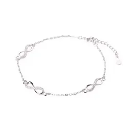 Cyrkonia - bransoletki damskie srebrne próby 925, znak nieskończoności - Silver