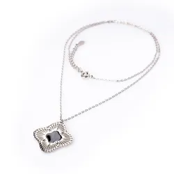 Naszyjniki Damskie srebrne próby 925, kwiat - Silver