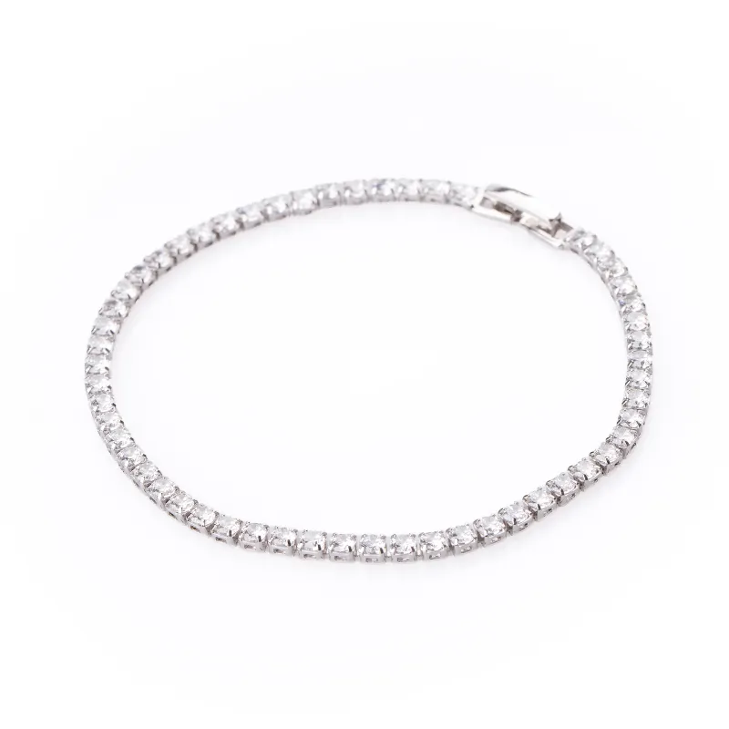 Cyrkonia - srebrna bransoletka próby 925 - Silver