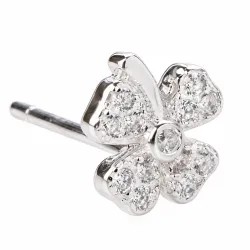 Cyrkonia - srebrne kolczyki próby 925, koniczyna - Silver