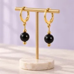 Kolczyki ze stali chirurgicznej - Turmalin - Ochrona - Stella