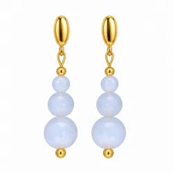 Kolczyki chalcedon na bialym tle
