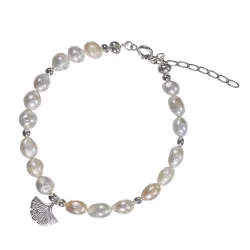 Perła - srebrna bransoletka na harmonię, uzdrowienie, spokój - Skarby Oceanu