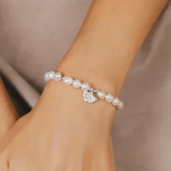 Perła - srebrna bransoletka na harmonię, uzdrowienie, spokój - Skarby Oceanu