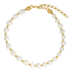 Perła - srebrna pozłacana bransoletka na harmonię, uzdrowienie, spokój - Skarby Oceanu