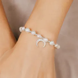 Perła - srebrna bransoletka na harmonię, uzdrowienie, spokój - Skarby Oceanu
