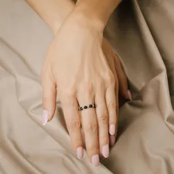 Noc Kairu - srebrny pozłacany pierścionek na harmonię, uzdrowienie, spokój - Magiczna Noc