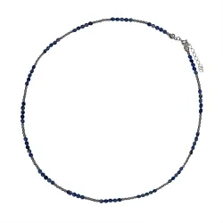 Hematyt, Kyanit - srebrny naszyjnik na duchowość, uzdrowienie, koncentrację - Duchowe Przebudzenie