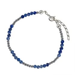 Hematyt, Kyanit - srebrna bransoletka na duchowość, uzdrowienie, koncentrację - Duchowe Przebudzenie