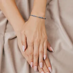 Hematyt, Kyanit - srebrna bransoletka na duchowość, uzdrowienie, koncentrację - Duchowe Przebudzenie