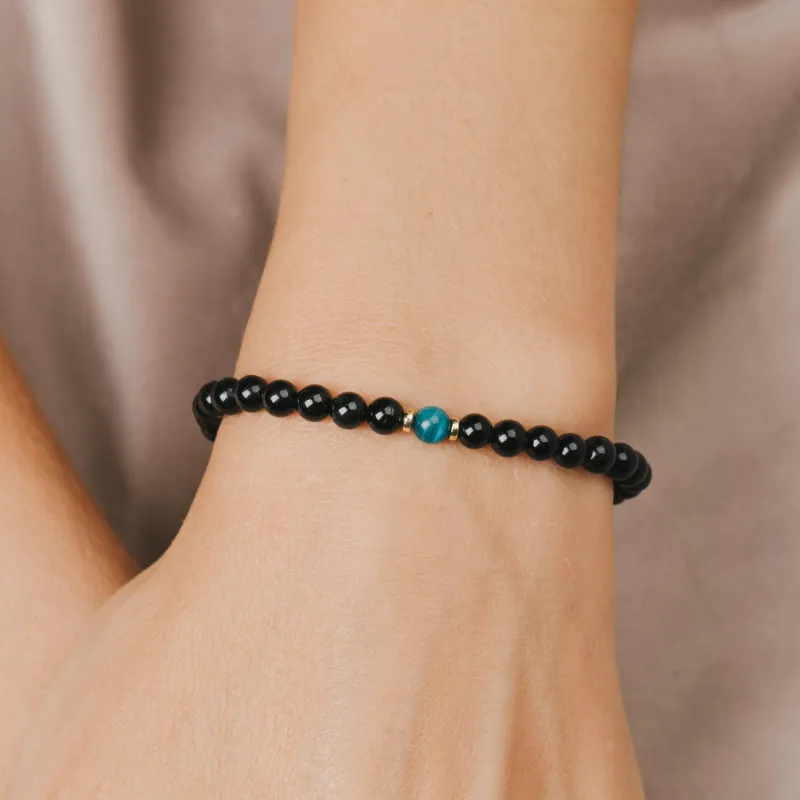 Turmalin, Tygrysie Oko, Hematyt - bransoletka na ochronę, bogactwo, uzdrowienie - Ona i On