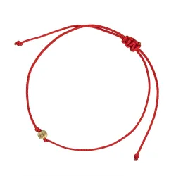 Kulka Pozłacana - czerwona bransoletka na sznurku na szczęście - Oaza Szczęścia
