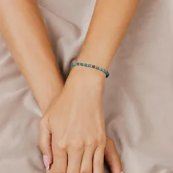 Apatyt - srebrna bransoletka na kreatywność, harmonię, uzdrowienie - Skarby Oceanu