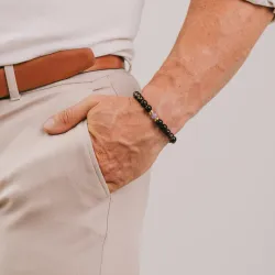 Kwarc Dymny, Ametyst, Hematyt - bransoletka męska na siłę, uzdrowienie, kreatywność - Ona i On