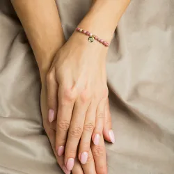 Rodonit, Hematyt - bransoletka na sznurku na uzdrawianie, miłość, siłę - Przyszła Mama