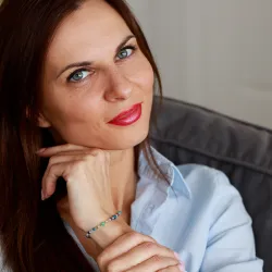Apatyt, Akwamaryn, Amazonit - srebrna pozłacana bransoletka na kreatywność, harmonię, uzdrawianie - Duchowe Przebudzenie