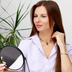 Ametyst, Labradoryt, Obsydian - srebrny pozłacany naszyjnik na koncentrację, miłość, sukces - Ezoteryczna Elegancja