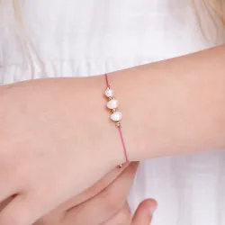 Perła, Hematyt - bransoletka dziecięca na sznurku na harmonię, uzdrowienie, spokój - Bajkowy Świat