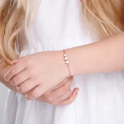 Perła, Hematyt - bransoletka dziecięca na sznurku na harmonię, uzdrowienie, spokój - Bajkowy Świat