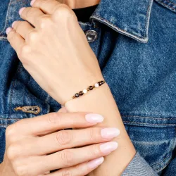 Turmalin, Kamień Księżycowy, Kwarc Dymny - bransoletka na cierpliwość, wytrwałość, dyscyplinę, ochronę - Koziorożec