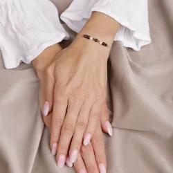 Turmalin, Kamień Księżycowy, Kwarc Dymny - bransoletka na cierpliwość, wytrwałość, dyscyplinę, ochronę - Koziorożec