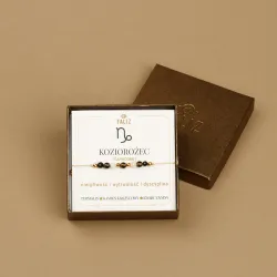 Turmalin, Kamień Księżycowy, Kwarc Dymny - bransoletka na cierpliwość, wytrwałość, dyscyplinę, ochronę - Koziorożec