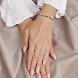 Ametyst, Szafir, Jaspis - bransoletka na sznurku na harmonię, bezpieczeństwo, ochronę - Panna