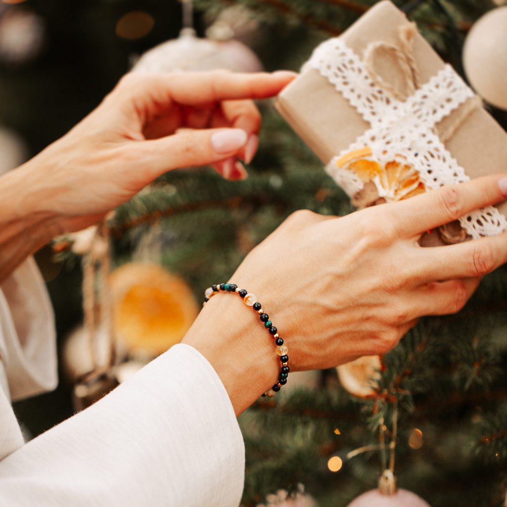 Turmalin, Cytryn, Malachit - bransoletka na ochronę, bogactwo, uzdrawianie - Leonidy