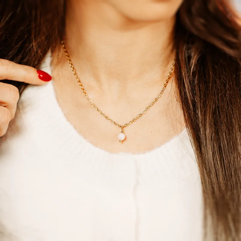 Komplet biżuterii stal chirurgiczna naszyjnik i kolczyki - Stella kamień serca na 2026